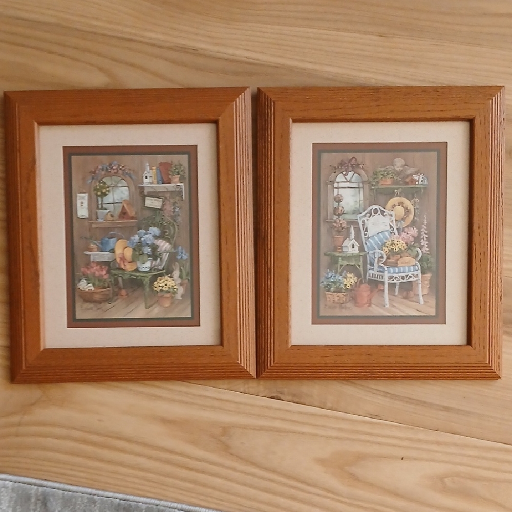 2 Home Interiors Barbara Mock Garden Print Set